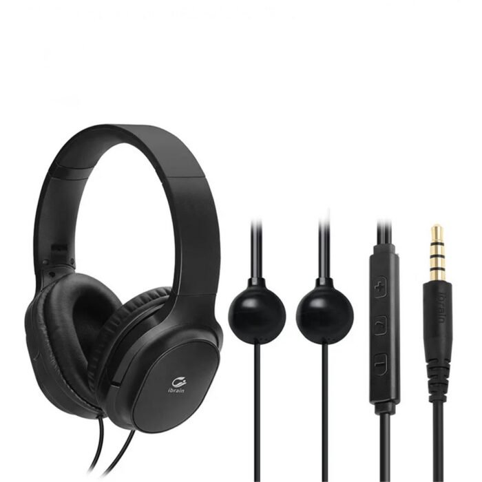 Anti straling Air Tube Koptelefoon Over-Ear HA08B – iBrain Zwart - 3.5 mm Jack