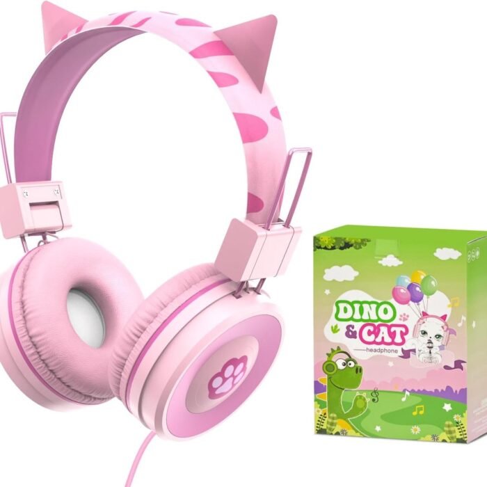 StayPowered Kinderhoofdtelefoon - Perfect voor Jonge Avonturiers - Schattig Design - Stereo Geluid - Ingebouwde Microfoon - Instelbaar en Opvouwbaar - Universele Compatibiliteit - Zacht Gevoerd - Roze - Levering Sneller dan Aangegeven!