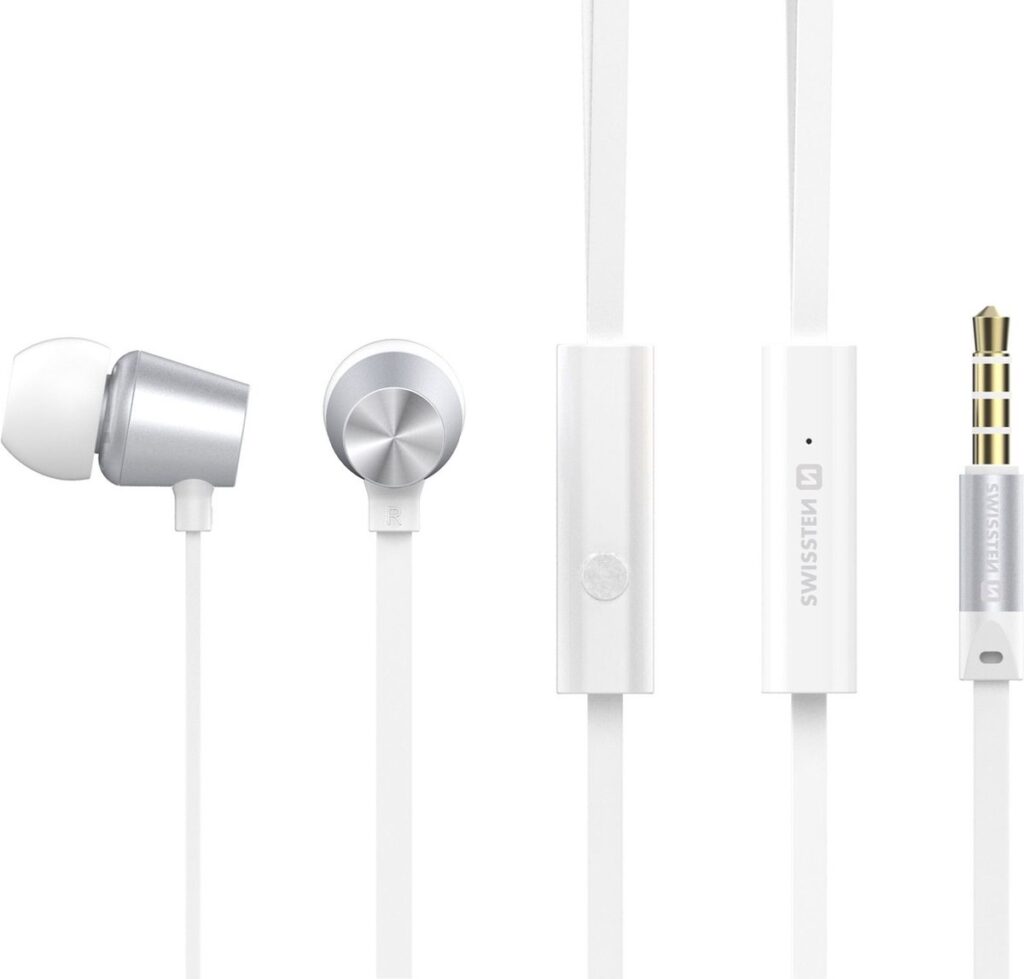 Swissten YS500 In-Ear Oordopjes - Zilver/Wit