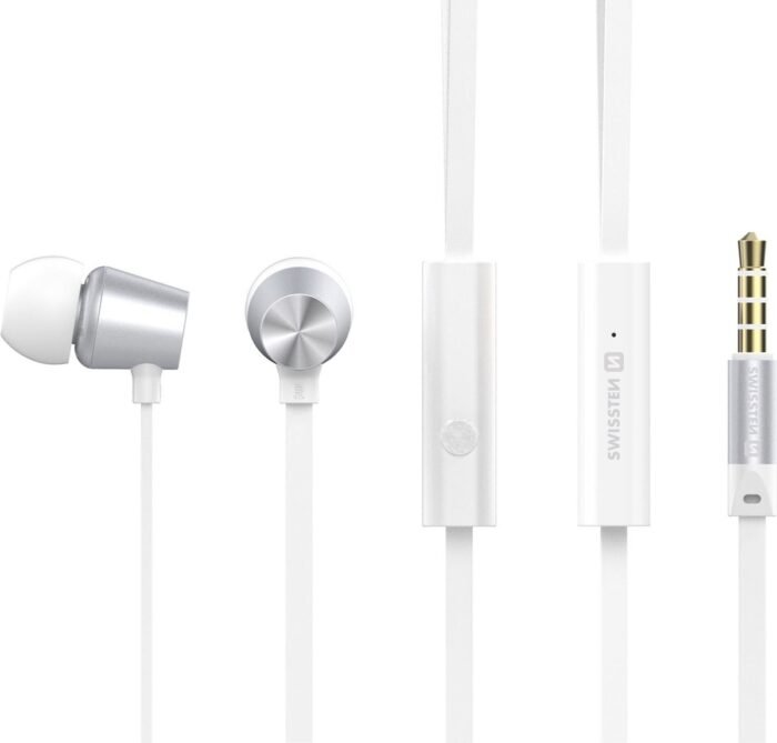 Swissten YS500 In-Ear Oordopjes - Zilver/Wit