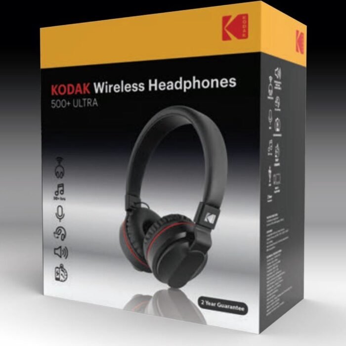Kodak - 500+ - Wireless On-ear Headphone - Draadloze On-ear Koptelefoon - Truly Wireless - Opvouwbaar - Oplaadbaar - Virtual Assistants - USB - Multiplatform