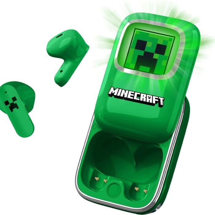 Minecraft - draadloze oordopjes - scherm met LED verlichting - met oplaadcase - touch control - lange batterijduur - TWS earpods bluetooth