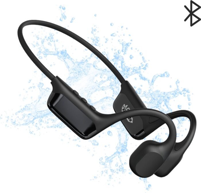 MrGoods - Bone Conduction Headphone V2 - Open Ear Koptelefoon - Bone Conduction Koptelefoon - Sport Oortjes - Koptelefoon Bone - Sport Hoofdtelefoon - Waterdicht - Bluetooth 5.4 - 32GB Geheugen - Geschikt voor elk Apparaat - Zwart