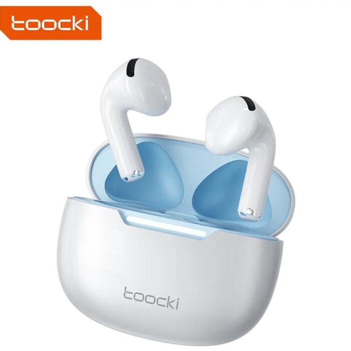 Toocki | Airpods-Earpods-Earbuds- Wireless Bluetooth Earphones -Wireless Bluetooth 5.3 Earbuds | In-Ear Sport oortjes | koptelefoon | oordopjes | draadloze koptelefoon | draadloze oordopjes | Universeel | 30uur | Aangenaam draag comfort | Wit