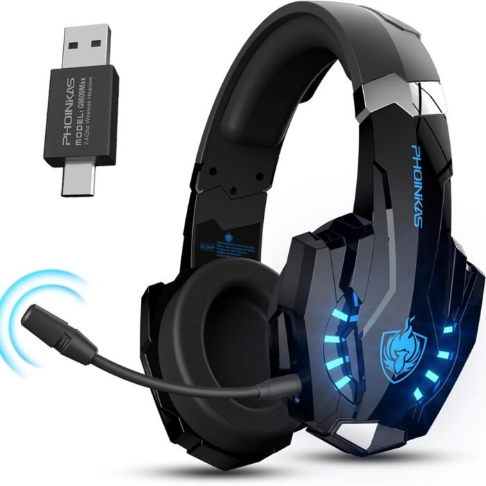PHOINIKAS G9000 Max - 2.4GHz Draadloze Gaming Headset - met microfoon - Over-ear Koptelefoon - Nintendo Switch/PS4/PS5/PC - Zwart