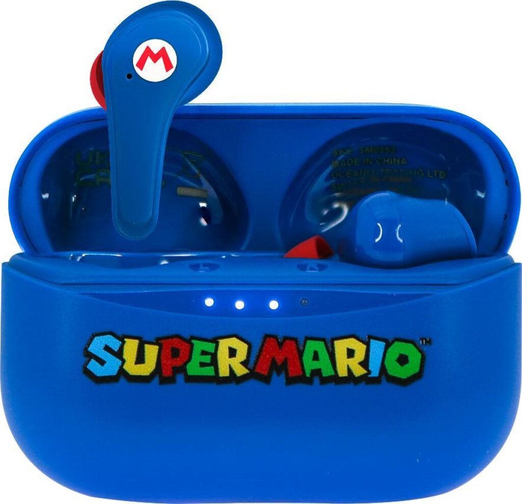 Super Mario - draadloze oordopjes - met oplaadcase - touch control - extra eartips - TWS earpods bluetooth