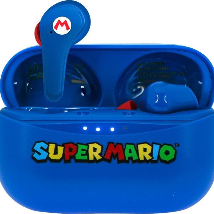 Super Mario - draadloze oordopjes - met oplaadcase - touch control - extra eartips - TWS earpods bluetooth