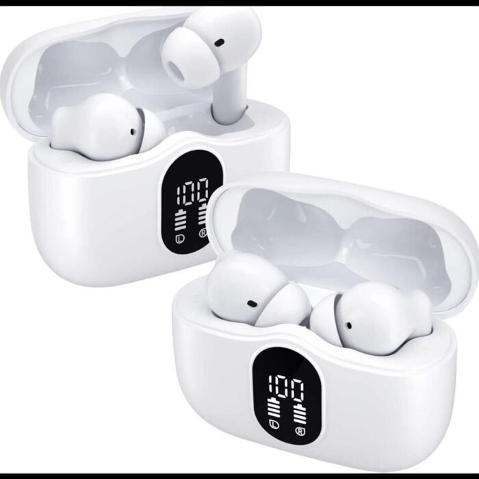 Duo Pack SBG Draadloze Oordopjes - Noise Cancelling - Headset - Bluetooth 5.3 - Earbuds oplaadcase - LED Display - Met Microfoon - Extra dopjes - Wit