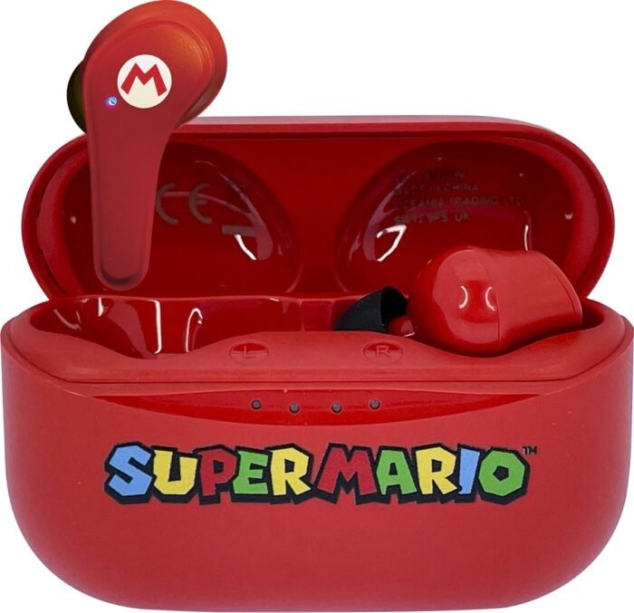 Super Mario - draadloze oordopjes - met oplaadcase - touch control - extra eartips - TWS earpods bluetooth