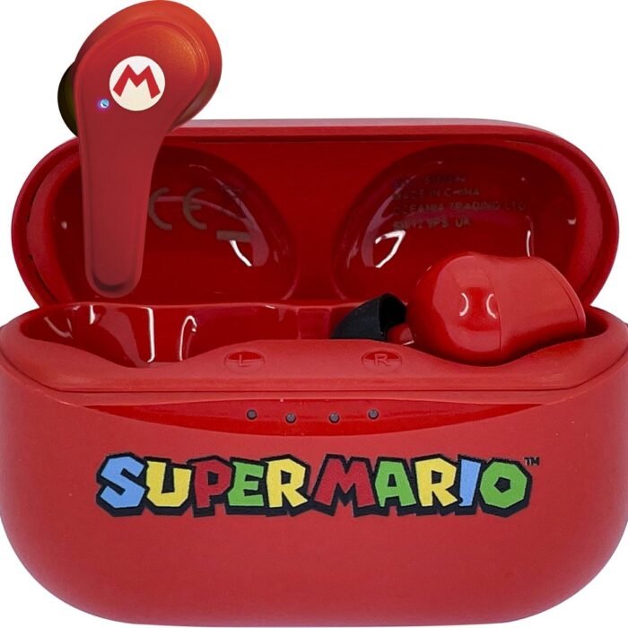 Super Mario - draadloze oordopjes - met oplaadcase - touch control - extra eartips - TWS earpods bluetooth