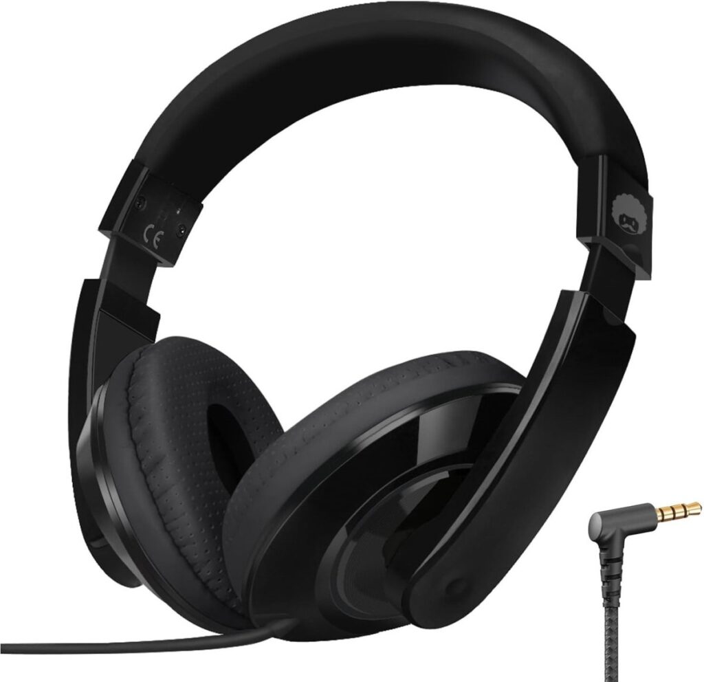 StayPowered Kinderkoptelefoon - Perfect Geluid & Ultiem Comfort - Verstelbaar - HD Microfoon - Kraakhelder Stereo - Zachte Oorkussens - Duurzame Kabel - 3.5mm Jack - Zwart - Levering Sneller dan Aangegeven!
