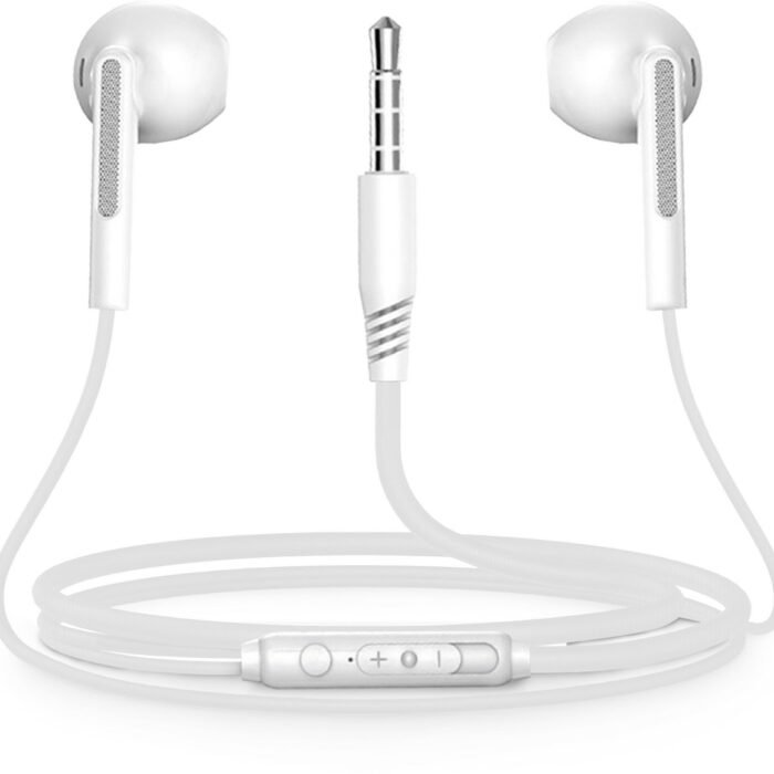 Oordopjes met draad - 3,5mm Jack aansluiting - Oortjes met draad en microfoon - Wit