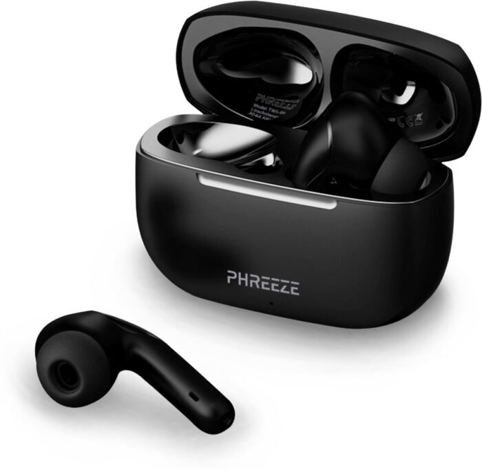 Phreeze TWS Pro - Volledig Draadloze Oordopjes - Zweet & Regenbestendig - Extra BASS - Bluetooth 5.2 - Noise Cancelling - Lange Batterijduur - Zwart