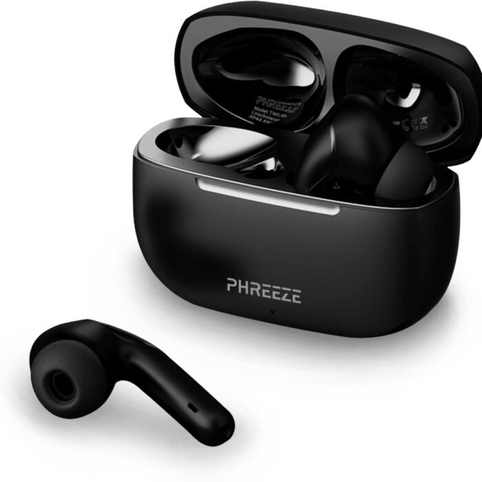 Phreeze TWS Pro - Volledig Draadloze Oordopjes - Zweet & Regenbestendig - Extra BASS - Bluetooth 5.2 - Noise Cancelling - Lange Batterijduur - Zwart