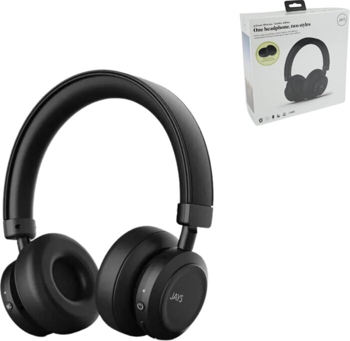 JAYS T00257 hoofdtelefoon/headset Hoofdtelefoons Draadloos Hoofdband Oproepen/muziek Micro-USB Bluetooth Zwart