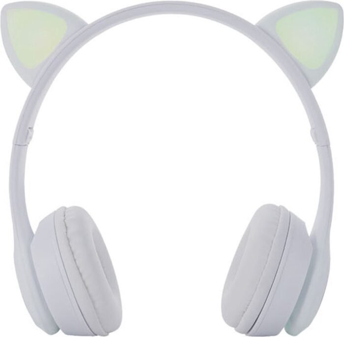 M.TK Kinder Hoofdtelefoon Draadloze met Lichting - Oortjes-Led Verlichting-Wit - Kids Headset-Over Ear-Bluetooth-Microfoon (Wit)
