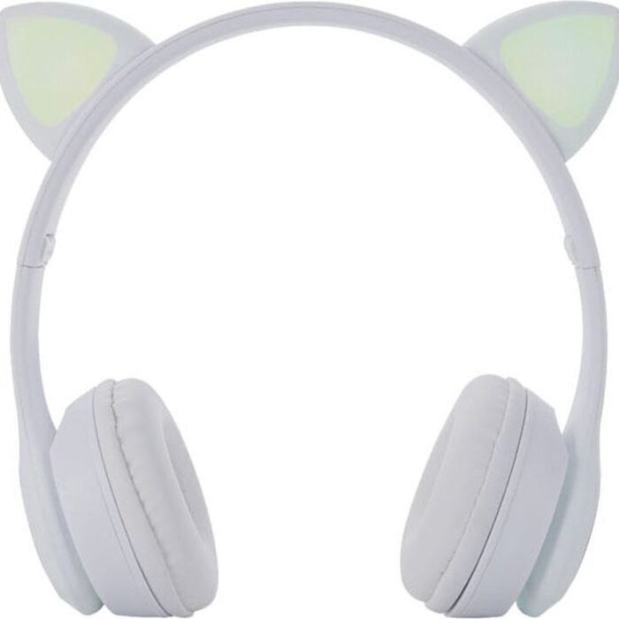 M.TK Kinder Hoofdtelefoon Draadloze met Lichting - Oortjes-Led Verlichting-Wit - Kids Headset-Over Ear-Bluetooth-Microfoon (Wit)