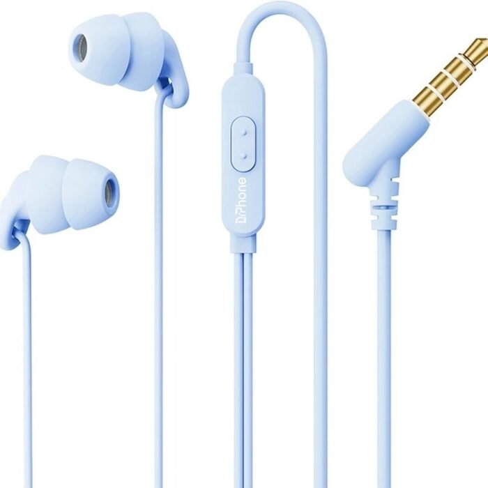 DrPhone SilencePro - Comfortabele 3.5mm Jack - In-Ear Oordoppen met Passieve Ruisonderdrukking en Kristalhelder Geluid - Blauw