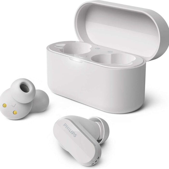 Philips Sound TAT3508WT - true wireless oordopjes in-ear oortjes met noise cancelling - draadloos via-bluetooth en-ipx4 zweet en waterbestendig - wit