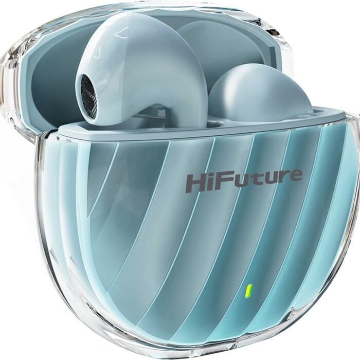 HiFuture Flybuds 3 Draadloze 5.3 Bluetooth in ear oordopjes, 4 Ingebouwde Microfoons met 30 uur speeltijd, IPX5 Waterdicht, Jogging- en Hardloopoordopjes, ENC-ruisonderdrukking voor Android en iOS, Kleur ( Blauw)
