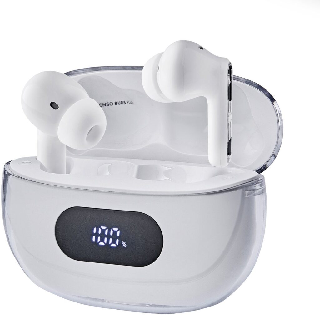 (Intenso) Buds Plus T312AE Bluetooth in-ear headphones met actieve ruisonderdrukking (ANC) - wit