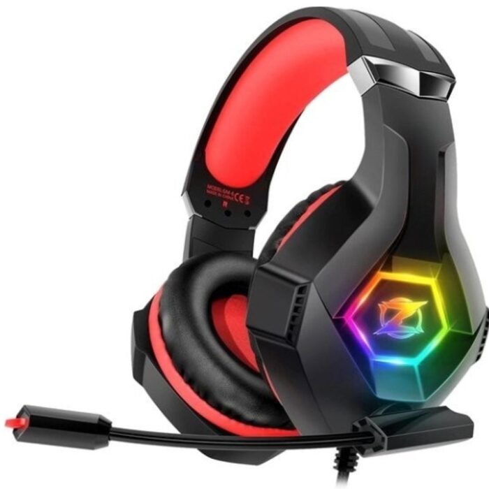StayPowered Gaming Headset - Ultiem Surround Sound - Noise Cancelling Microfoon - Comfortabel en Duurzaam - Multiplatform Compatibel - RGB LED Verlichting - Stevige Gevlochten Kabel - Zwart/Rood - Levering Sneller dan Aangegeven!