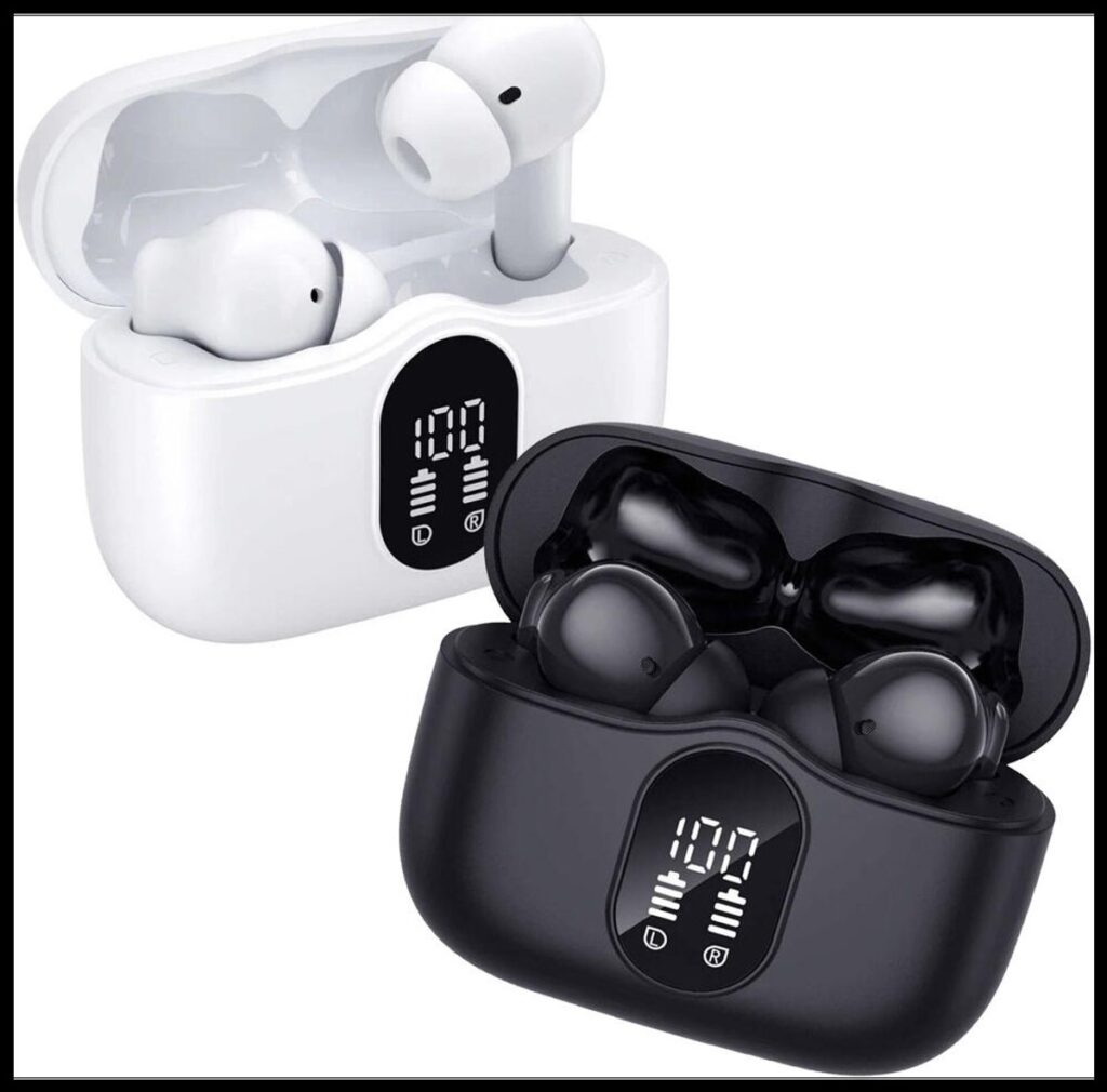 Duo Pack SBG Draadloze Oordopjes - Noise Cancelling - Headset - Bluetooth 5.3 - Earbuds oplaadcase - LED Display - Met Microfoon - Extra dopjes - Zwart & Wit