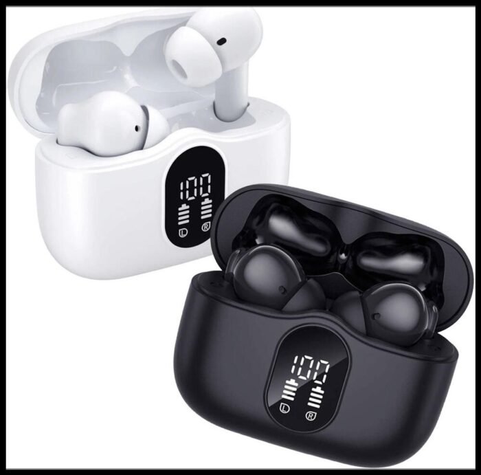Duo Pack SBG Draadloze Oordopjes - Noise Cancelling - Headset - Bluetooth 5.3 - Earbuds oplaadcase - LED Display - Met Microfoon - Extra dopjes - Zwart & Wit