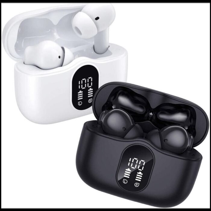 Duo Pack SBG Draadloze Oordopjes - Noise Cancelling - Headset - Bluetooth 5.3 - Earbuds oplaadcase - LED Display - Met Microfoon - Extra dopjes - Zwart & Wit