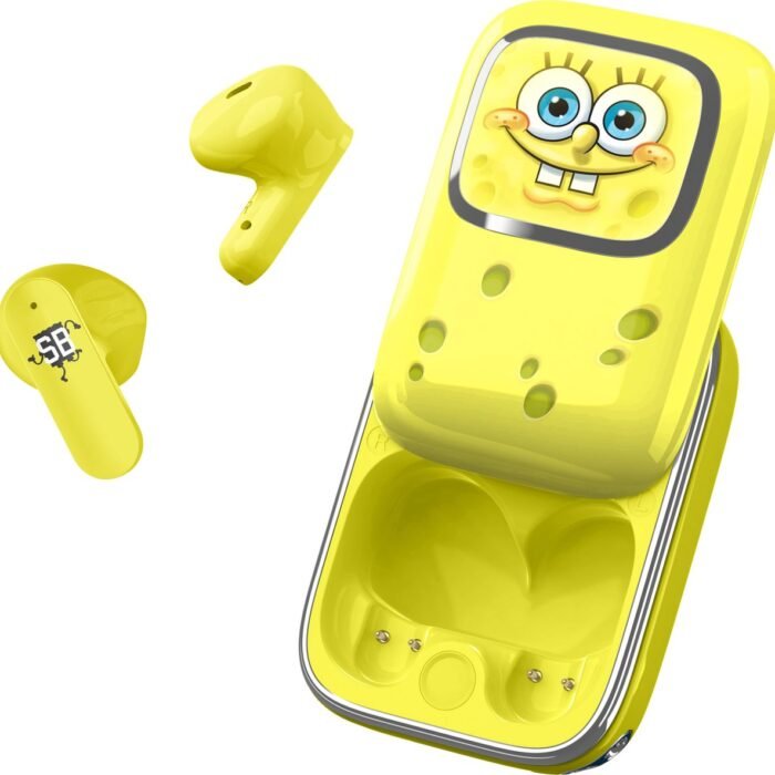 Sponge Bob - draadloze oordopjes - scherm met LED verlichting - met oplaadcase - touch control - lange batterijduur - TWS earpods bluetooth