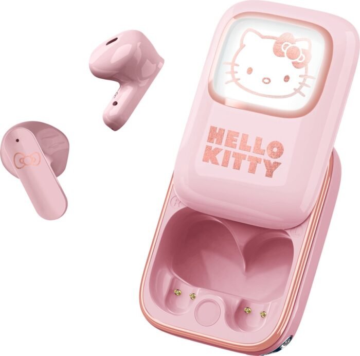 Hello Kitty - draadloze oordopjes - scherm met LED verlichting - met oplaadcase - touch control - lange batterijduur - TWS earpods bluetooth