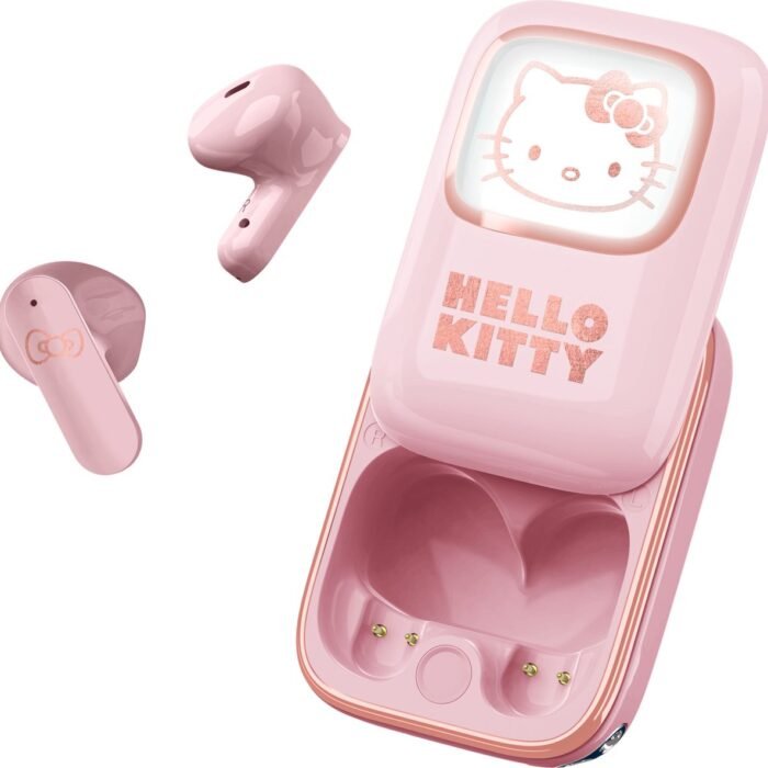 Hello Kitty - draadloze oordopjes - scherm met LED verlichting - met oplaadcase - touch control - lange batterijduur - TWS earpods bluetooth