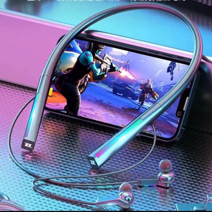 Pro-Care Excellent Quality® Meteoor LED Show Nek Earbuds - In-ear Oordopjes - Bluetooth 5.2 - Bellen - Meteoor LED Lights in Band en Earbuds - TFT Opslag - Music - Gaming - Telefoon/Phone - Metallic Grijs