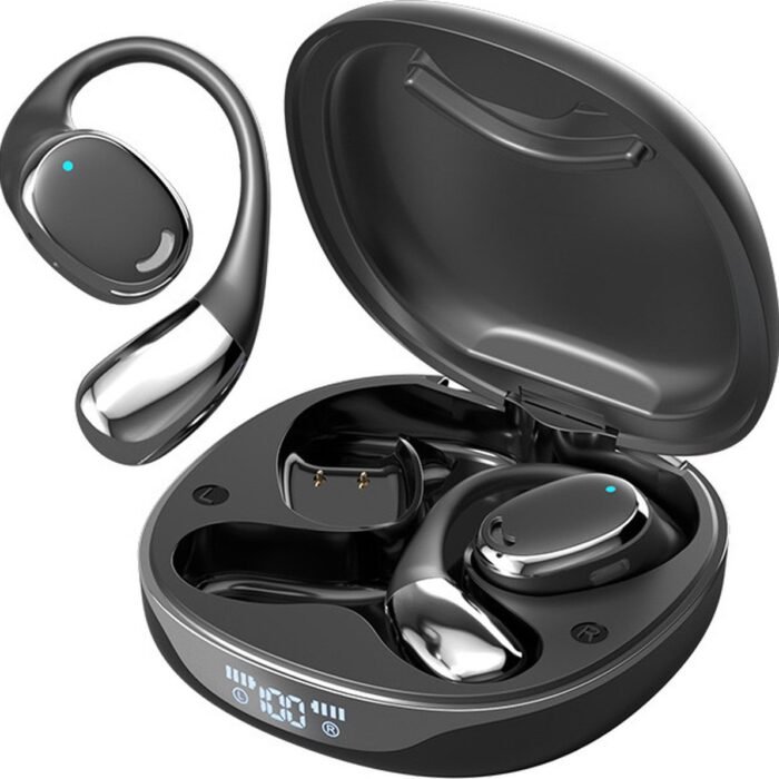 Haley family Oortjes Draadloos- Open-Ear-Bone Conduction headphone-Sport Volledig Draadloze on-ear Oortjes -Bluetooth Headset met Oplaadcase- Bluetooth 5.4- Touch Control Open Oor waterdichte oortelefoon-Inclusief Oorhaak