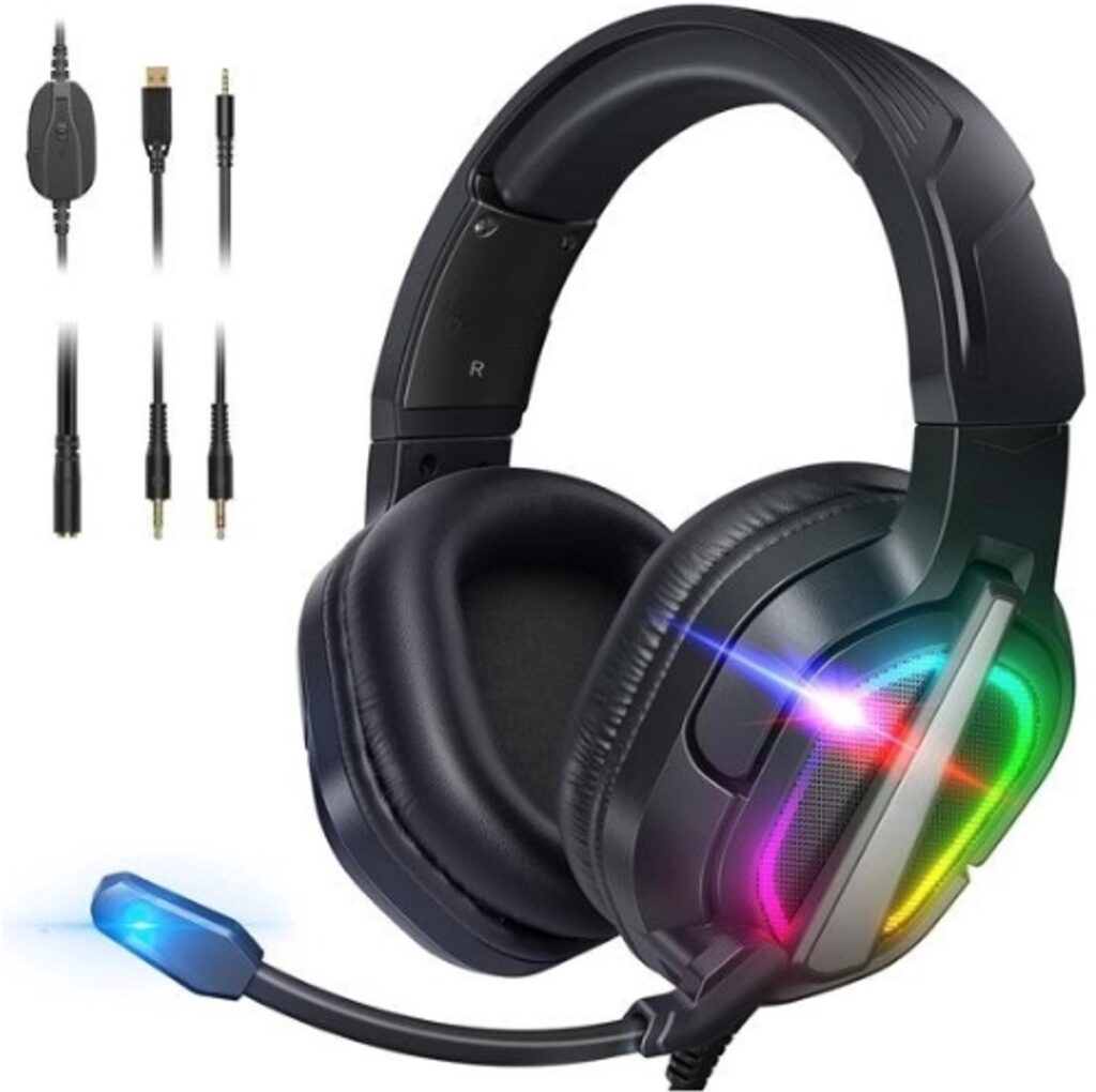 StayPowered RGB Gaming Headset - Ultiem Geluid voor Top Gamers - Ergonomisch Ontwerp - Ruisonderdrukkende Microfoon - Brede Compatibiliteit - Gemakkelijke Bediening - RGB Verlichting - Zwart - Levering Sneller dan Aangegeven!