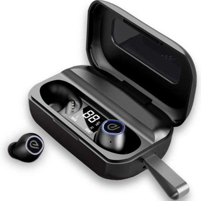 E-PRIME Ace – Volledig Draadloze Oordopjes – 140 uur Totale Luistertijd – Bluetooth Oortjes – Sport & Fitness – Extra Bass - Geschikt voor Apple & Android - Zwart