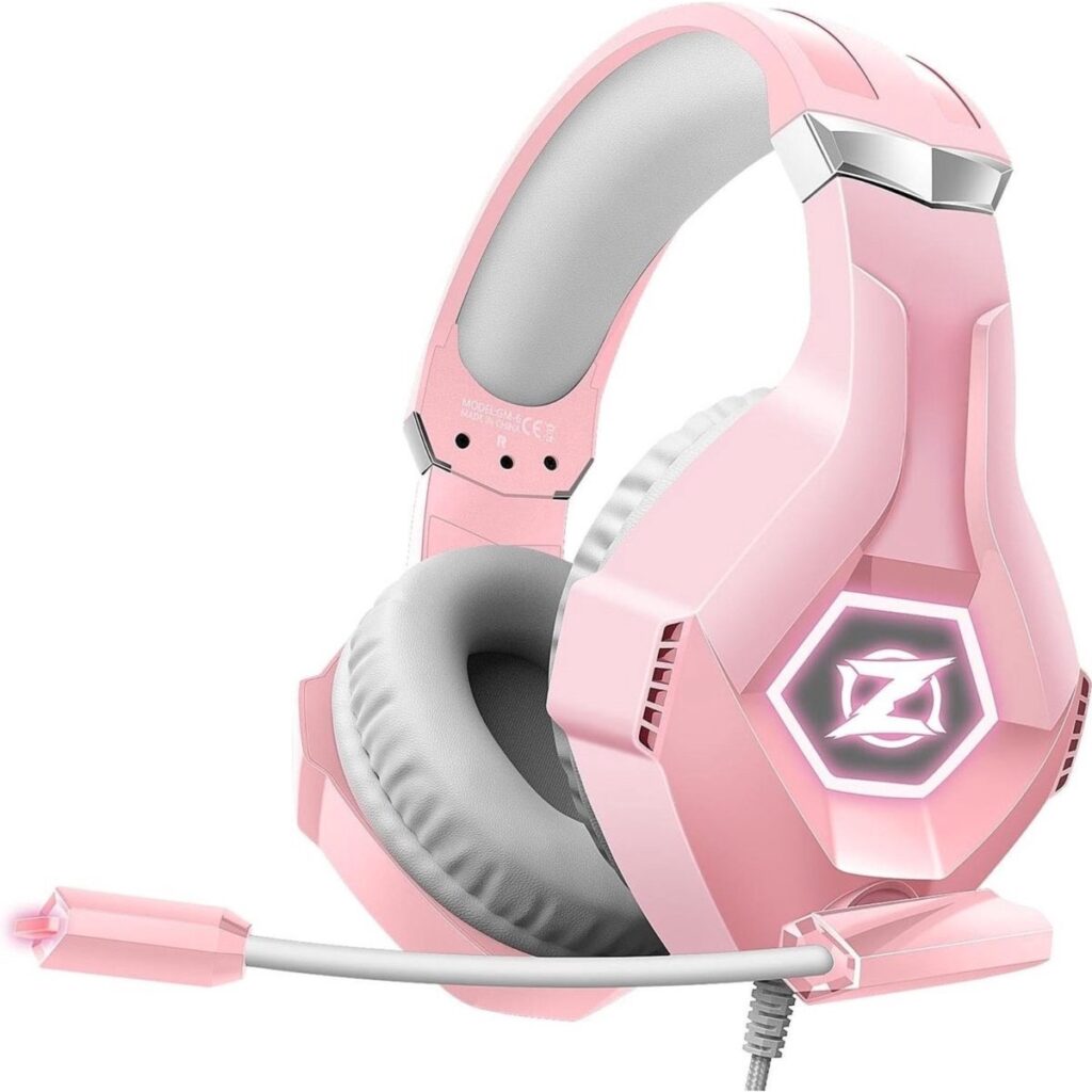 StayPowered Gaming Headset - Ultiem Surround Sound - Noise Cancelling Microfoon - Comfortabel en Duurzaam - Multiplatform Compatibel - RGB LED Verlichting - Stevige Gevlochten Kabel - Roze - Levering Sneller dan Aangegeven!