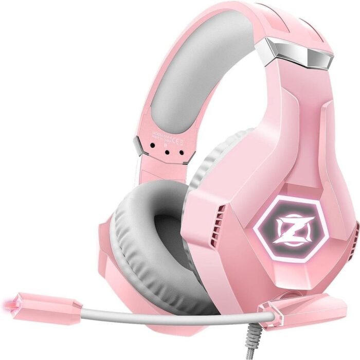 StayPowered Gaming Headset - Ultiem Surround Sound - Noise Cancelling Microfoon - Comfortabel en Duurzaam - Multiplatform Compatibel - RGB LED Verlichting - Stevige Gevlochten Kabel - Roze - Levering Sneller dan Aangegeven!