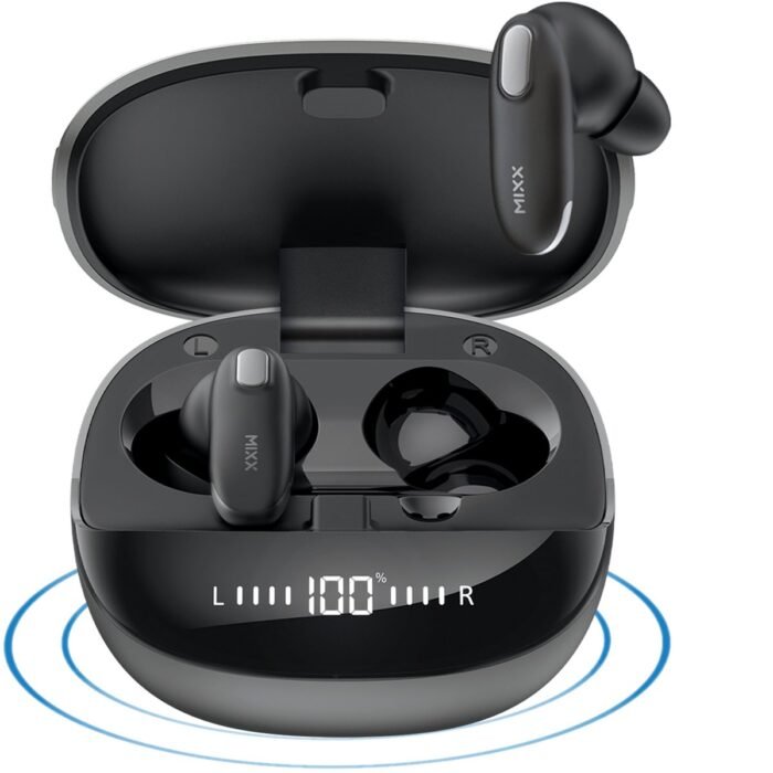 MIXX StreamBuds Mini Charge 2 - Draadloze Oordopjes - Qi Opladen - Display - Zwart