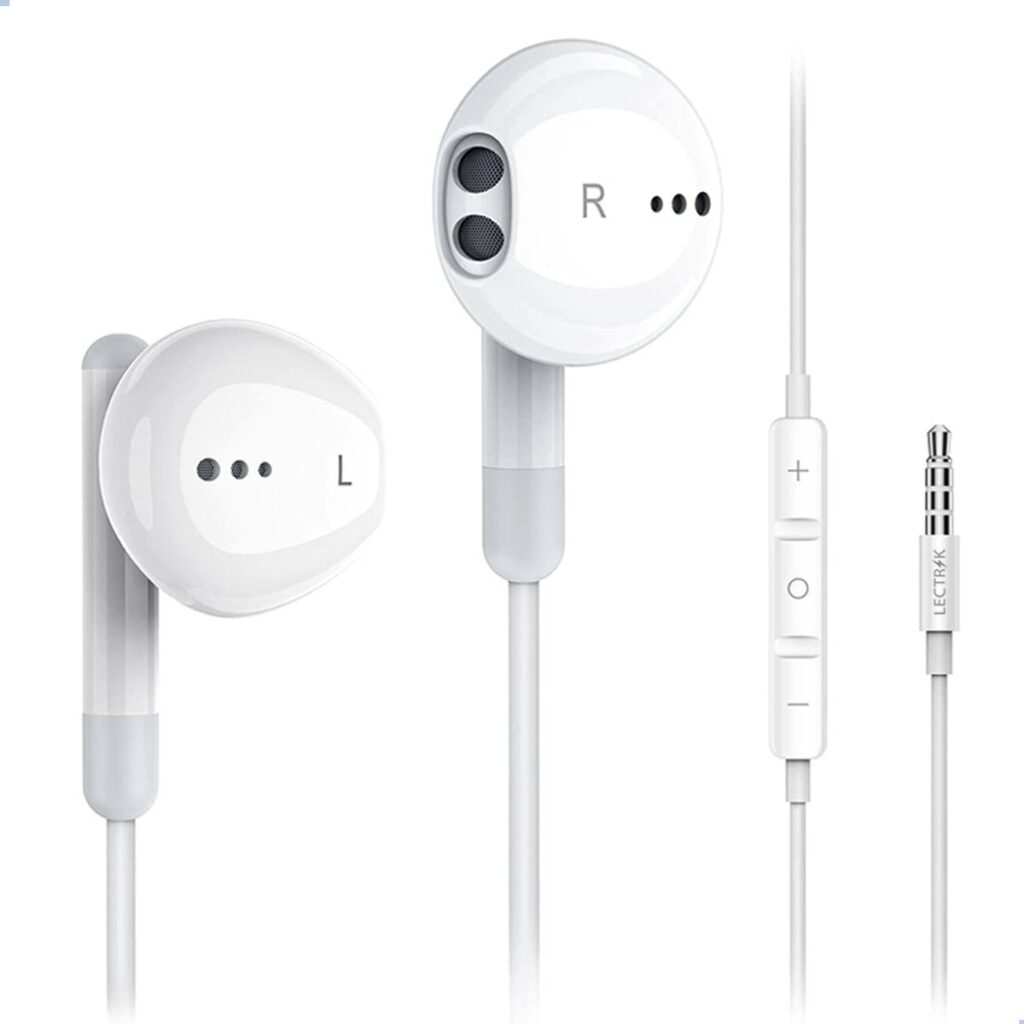 Oortjes met draad en microfoon - Oordopjes - 120CM kabel - 3,5MM Jack - Earphones Wired - Wit