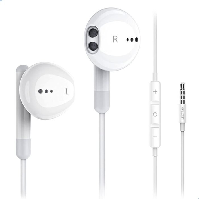 Oortjes met draad en microfoon - Oordopjes - 120CM kabel - 3,5MM Jack - Earphones Wired - Wit