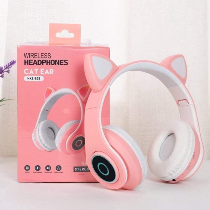 Mogi Products-Draadloze Kinder Hoofdtelefoon -Kattenoortjes-Met Led-Koptelefoon Kinderen