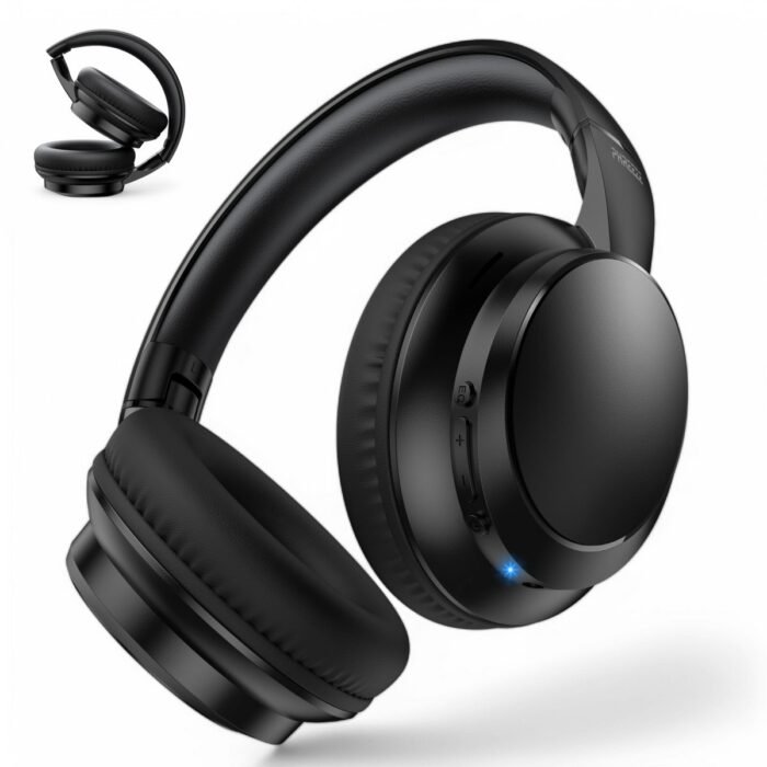 Opvouwbare Koptelefoon Draadloos - Equalizer & Bluetooth 5.4 - Inklapbaar - Over-Ear Headset met Microfoon - 10 Uur Speeltijd - Zwart