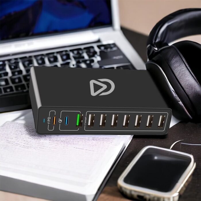 USB-C snellaadstation 10 poorten| Snellader | USB-10-65W | 8x USB-A 2x USB-C