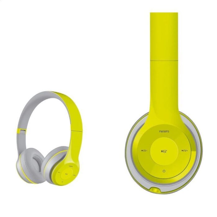 Platinet FH0915GG headset - bluetooth 3.0 - 8 uur speeltijd - handsfree bellen - SD-kaartlezer - Geel