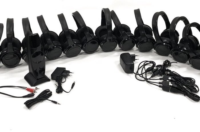 Silent Disco Compleet - Set met 16 koptelefoons, 1 zender en laadsysteem