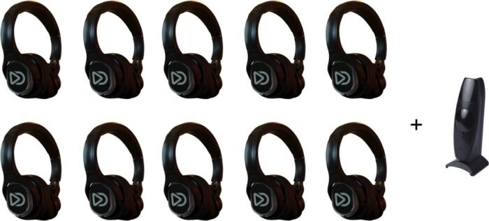 Dolly Digital set: 10x stuks type RD-Pro oplaadbare Silent Disco koptelefoons | Dolly Digital© original