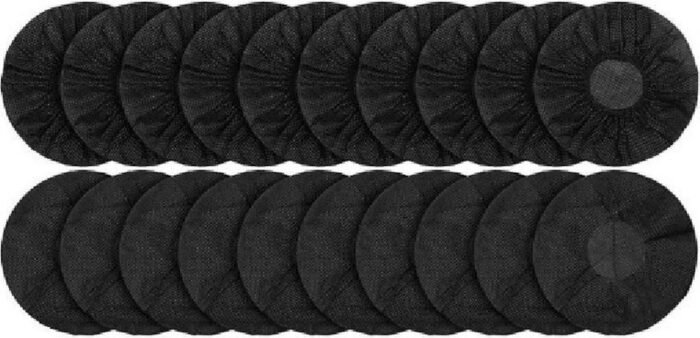 DKT Elastische wegwerp Hygienehoesjes/hoofdtelefoon cover hoes 10cm DKT-HH0010Z 100 stuks | Zwart | universeel