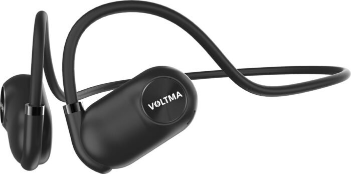 Voltma® Active Beats: Open Ear Hoofdtelefoon met Air Conduction, Bluetooth 5.3 Sport Headset, Koptelefoon IPX45 Waterdicht, 6 Uur Speeltijd, Snelladen, Open Ear Comfort Draadloze Oortjes voor Sport en Fitness, compatibel met Android, iOs (zwart)