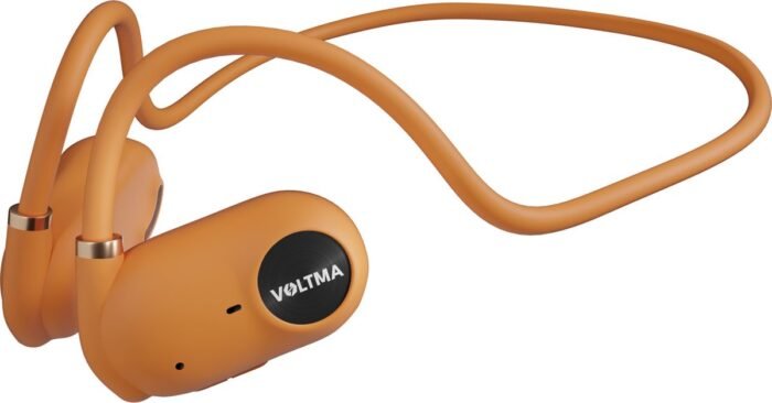 Voltma® Active Beats: Open Ear Hoofdtelefoon met Air Conduction, Bluetooth 5.3 Sport Headset, Koptelefoon IPX45 Waterdicht, 6 Uur Speeltijd, Snelladen, Open Ear Comfort Draadloze Oortjes voor Sport en Fitness, compatibel met Android, iOs (oranje)